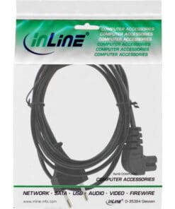 Alternative view of InLine® Netzkabel, Netzstecker auf Euro 8 C7 Stecker, gewinkelt, 2,0m, schwarz