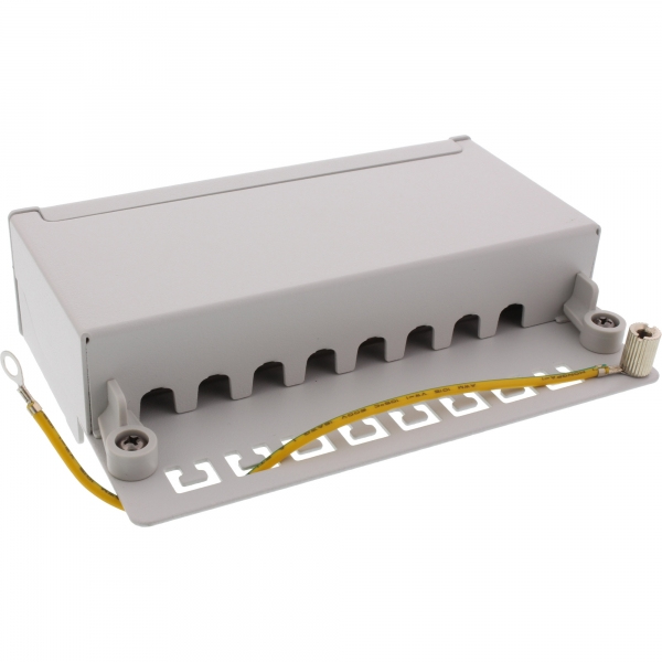 InLine® Patchfeld Cat.6A, 8-fach, Tisch/Wand-Montage, lichtgrau, RAL7035, grau InLine® Patchfeld Cat.6A, 8-fach, Tisch/Wand-Montage, lichtgrau, RAL7035, grau – Bild 2