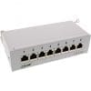 InLine® Patchfeld Cat.6A, 8-fach, Tisch/Wand-Montage, lichtgrau, RAL7035, grau