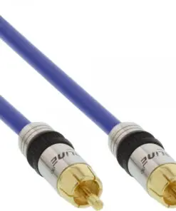 InLine® Cinch Kabel VIDEO & digital AUDIO, PREMIUM, vergoldete 1x Cinch Stecker / 2m, blau