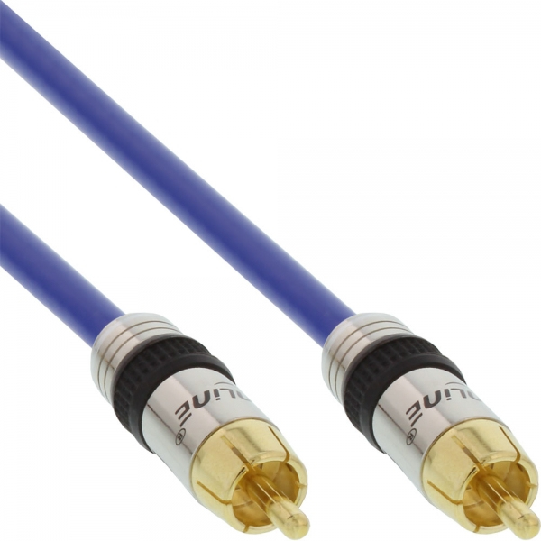 InLine® Cinch Kabel VIDEO & digital AUDIO, PREMIUM, vergoldete 1x Cinch Stecker / 2m, blau InLine® Cinch Kabel VIDEO & digital AUDIO, PREMIUM, vergoldete 1x Cinch Stecker / 2m, blau
