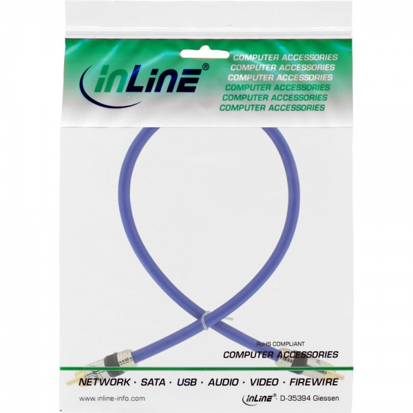 InLine® Cinch Kabel VIDEO & digital AUDIO, PREMIUM, vergoldete 1x Cinch Stecker / 2m, blau InLine® Cinch Kabel VIDEO & digital AUDIO, PREMIUM, vergoldete 1x Cinch Stecker / 2m, blau – Bild 2