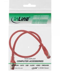 Alternative view of InLine® Patchkabel, S/FTP (PiMf), Cat.6, 250MHz, halogenfrei, Kupfer, rot, 0,5m, rot