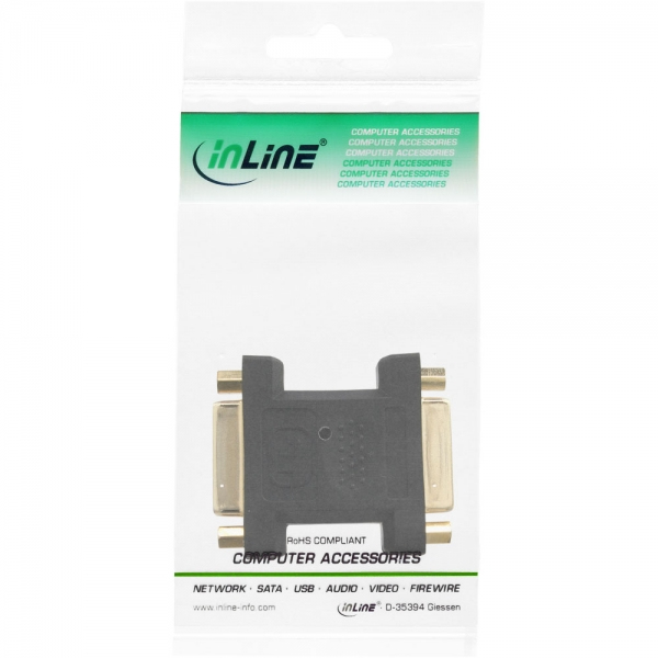 InLine® DVI-I Adapter, Digital + Analog 24+5 Buchse / Buchse, vergoldet, schwarz InLine® DVI-I Adapter, Digital + Analog 24+5 Buchse / Buchse, vergoldet, schwarz – Bild 3