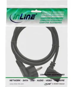 Alternative view of InLine® Netzkabel, Schutzkontakt gewinkelt auf Kaltgerätestecker C13 rechts abgewinkelt, 1m