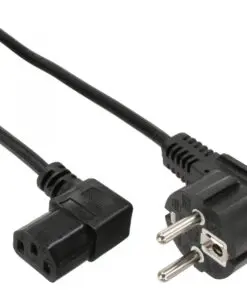 InLine® Netzkabel, Schutzkontakt gewinkelt auf Kaltgerätestecker C13 rechts abgewinkelt, 1m
