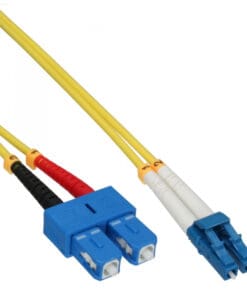 InLine® LWL Duplex Kabel, LC/SC, 9/125µm, OS2, 3m, gelb