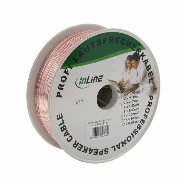 InLine® Lautsprecherkabel, 2x 0,75mm², CCA, transparent, 50m, transparent InLine® Lautsprecherkabel, 2x 0,75mm², CCA, transparent, 50m, transparent