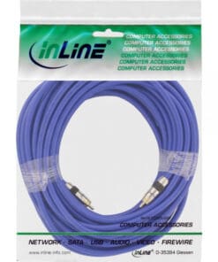 Alternative view of InLine® Cinch Kabel VIDEO & digital AUDIO, PREMIUM, vergoldete 1x Cinch Stecker / 15m, blau