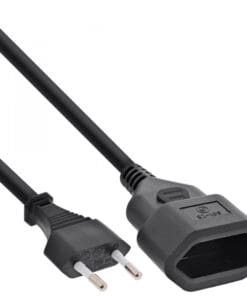 InLine® Euro-Verlängerung, Eurostecker an Eurokupplung, schwarz, 5m, schwarz