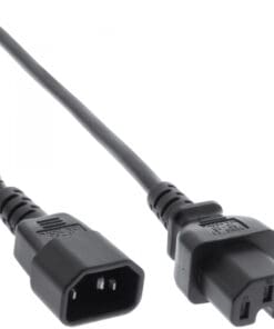 InLine® Netzkabelverlängerung, Warmgerätestecker gerade C15 auf Buchse gerade C14, 2,0m