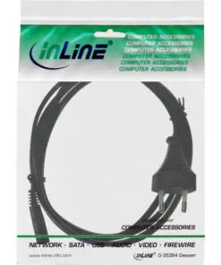 Alternative view of InLine® Netzkabel, Netzstecker auf Euro 8 C7 Stecker, 1m, schwarz