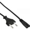 InLine® Netzkabel, Netzstecker auf Euro 8 C7 Stecker, gewinkelt, 2,0m