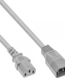 InLine® Kaltgeräteverlängerung, C13 auf C14, grau, 1,8m, grau