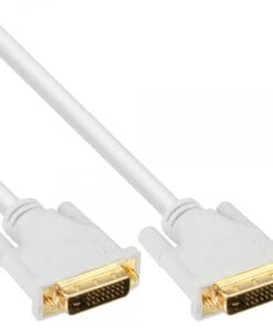 DVI-D Kabel, digital 24+1 Stecker / Stecker, Dual Link, weiß / gold, 3m, weiß