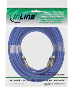 Alternative view of InLine® Cinch Kabel AUDIO, PREMIUM, vergoldete Stecker, 2x Cinch Stecker / Stecker, 10m, blau