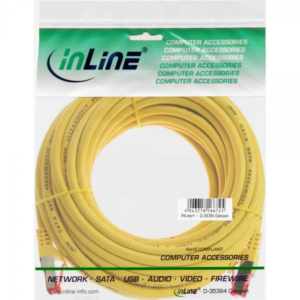 InLine® Patchkabel, S/FTP (PiMf), Cat.6, 250MHz, PVC, Kupfer, gelb, 40m, gelb InLine® Patchkabel, S/FTP (PiMf), Cat.6, 250MHz, PVC, Kupfer, gelb, 40m, gelb – Bild 2