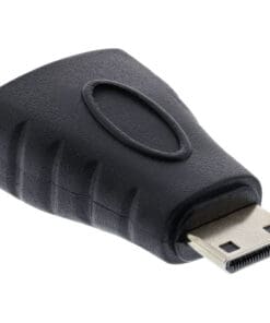 InLine® HDMI Adapter, HDMI A Buchse auf Mini HDMI C 4K2K kompatibel, vergoldete Kontakte, schwarz