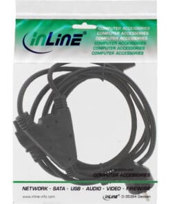 Alternative view of InLine® Netz-Y-Kabel, 1x Schutzkontaktstecker zu Kaltgeräte- & Notebookstecker, 2m, schwarz