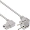 InLine® Netzkabel, Schutzkontakt gewinkelt auf Kaltgerätestecker C13 gewinkelt, 1,8m, grau, grau