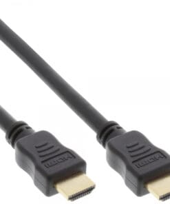 InLine® HDMI Kabel, HDMI-High Speed mit Ethernet, Premium, Stecker / schwarz / gold, 1,5m, schwarz