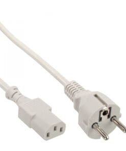 InLine® Netzkabel, Schutzkontakt gerade auf Kaltgerätestecker C13, 1,5m, grau, grau