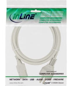 Alternative view of InLine® Netzkabel, Schutzkontakt gerade auf Kaltgerätestecker C13, 1,5m, grau, grau