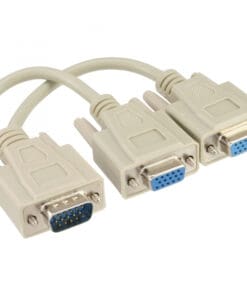 InLine® VGA Y-Adapterkabel, VGA Stecker auf 2x VGA Buchse, beige