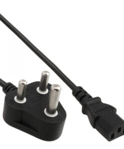 InLine® Netzkabel, Netzstecker Südafrika 10A Typ M auf Kaltgerätestecker C13, 1,8m, schwarz
