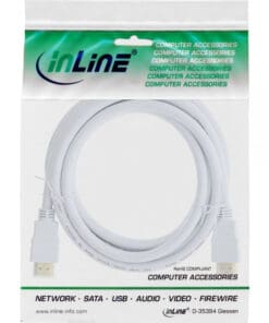 Alternative view of InLine® HDMI Kabel, HDMI-High Speed mit Ethernet, Premium, Stecker / Stecker, weiß / gold, 1m, weiß