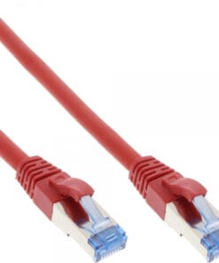 InLine® Patchkabel, S/FTP (PiMf), Cat.6A, 500MHz, halogenfrei, Kupfer, rot, 2m, rot