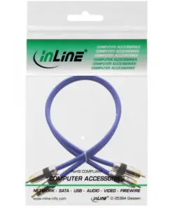 Alternative view of InLine® Cinch Kabel AUDIO, PREMIUM, vergoldete Stecker, 2x Cinch Stecker / Stecker, 3m, blau