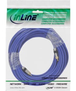 Alternative view of InLine® Cinch Kabel AUDIO, PREMIUM, vergoldete Stecker, 1x Cinch Stecker / Stecker, 20m, blau