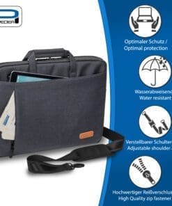 PEDEA Notebooktasche "ELEGANCE" 39,6cm (15,6"), grau + Maus – Bild 3