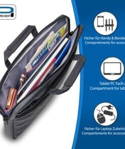 PEDEA Notebooktasche "ELEGANCE" 39,6cm (15,6"), grau + Maus – Bild 4