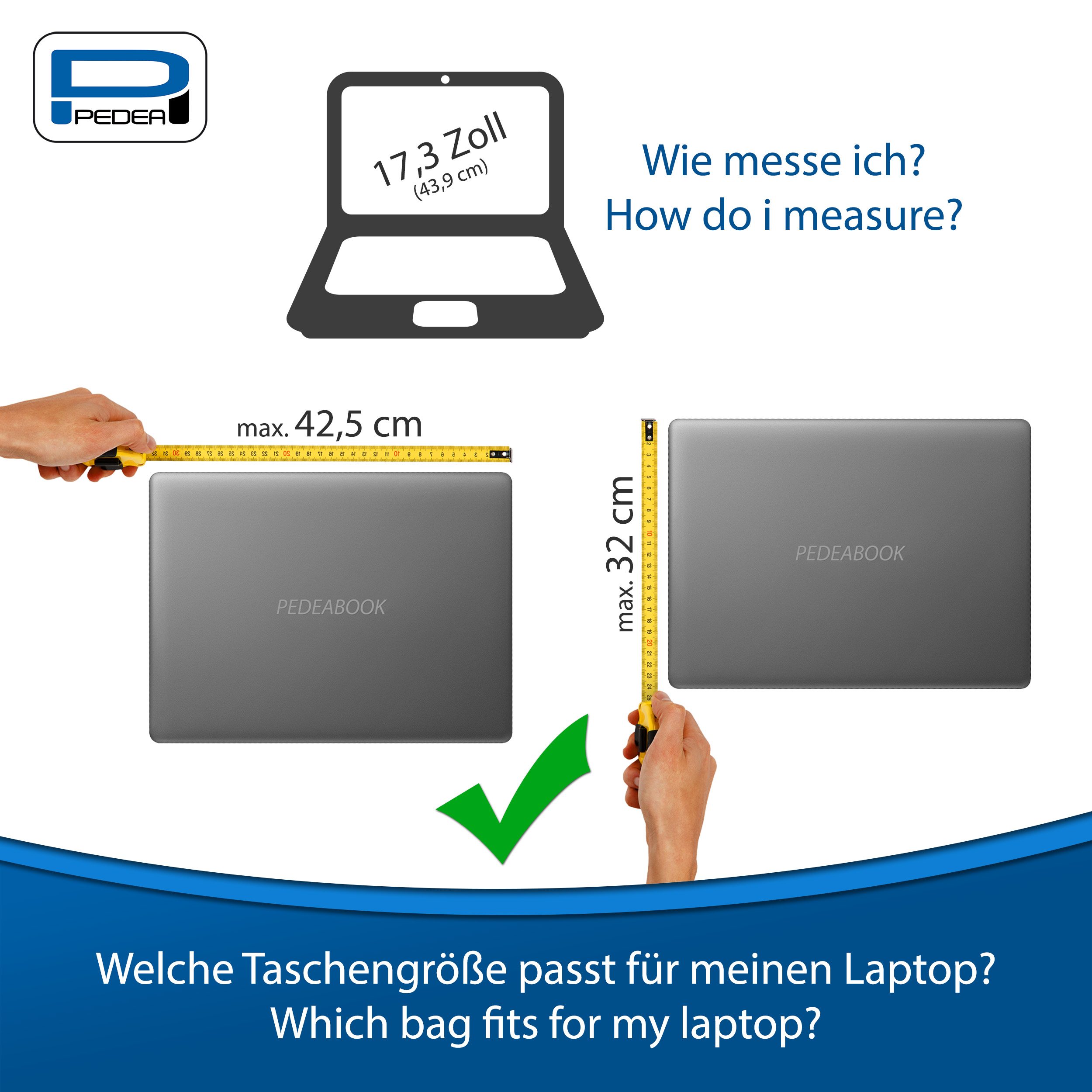 PEDEA Laptoptasche URBAN compact 43,9cm (17,3
