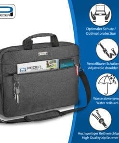 PEDEA Laptoptasche URBAN slim 43,9cm (17,3"), grau