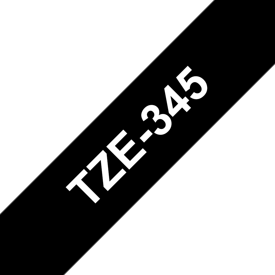 Schriftband TZe-345 (lam.) Weiß auf Schwarz 18mm x 8m Schriftband TZe-345 (lam.) Weiß auf Schwarz 18mm x 8m
