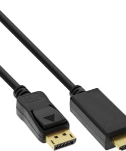 InLine® DisplayPort zu HDMI Konverter Kabel, 4K/60Hz schwarz, 1m, schwarz