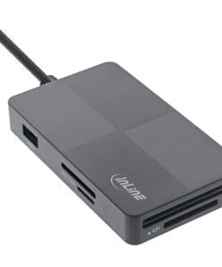 InLine® USB 3.2 Multi Cardreader Hub, SD/TF/MS/XD/CF, 3-Port USB-A, Dual