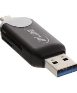 InLine® USB3.0 Dual Cardreader, USB A und Micro-USB 2.0 für SDXC und microSDXC, Android (OTG) und PC