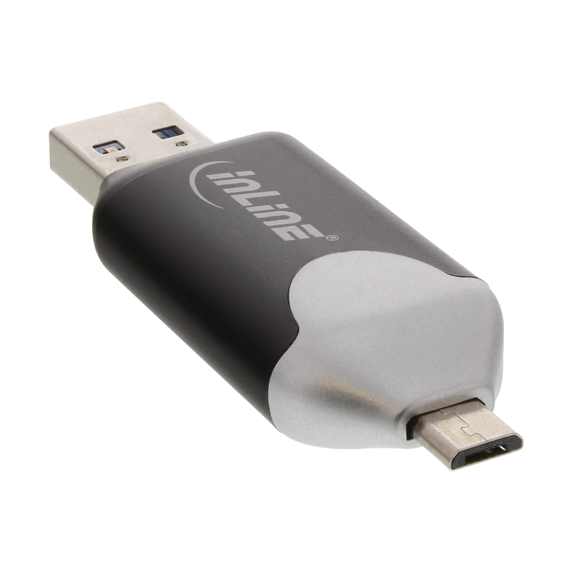 InLine® USB3.0 Dual Cardreader, USB A und Micro-USB 2.0 für SDXC und microSDXC, Android (OTG) und PC InLine® USB3.0 Dual Cardreader, USB A und Micro-USB 2.0 für SDXC und microSDXC, Android (OTG) und PC – Bild 2