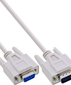 InLine® Serielle Verlängerung, 9pol Stecker / Buchse, vergossen, 1:1 belegt, 7m, beige