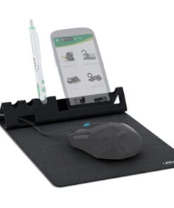 InLine® Multifunktions-Mauspad mit Smartphone- und Stiftehalter, schwarz, faltbar, schwarz