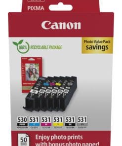 Canon PGI530 + CLI531PGBK + PP201 Pixma MG Tinte+ Fotopapier