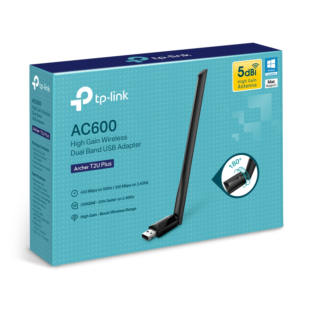 TP-Link Archer T2U Plus AC600 High Gain Wi-Fi USB Adapter TP-Link Archer T2U Plus AC600 High Gain Wi-Fi USB Adapter – Bild 4