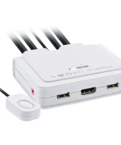 InLine® KVM Switch, 2-fach, HDMI, 4K, USB, mit Audio, integr. Kabel