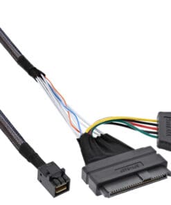 InLine® U.2 Anschlusskabel, SSD mit U.2 (SFF-8639) an SFF-8643 + Strom, 0,5m, schwarz