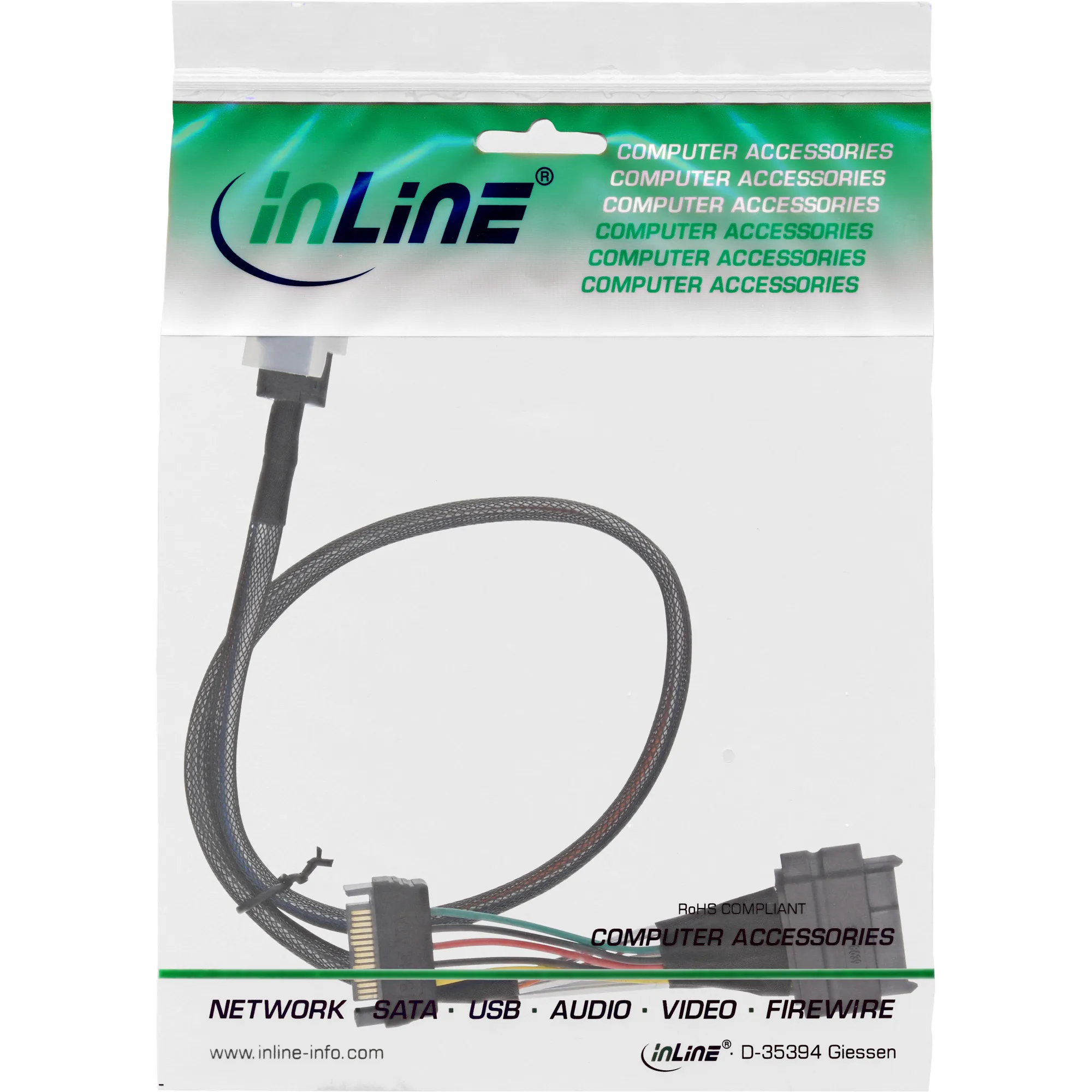 InLine® U.2 Anschlusskabel, SSD mit U.2 (SFF-8639) an SFF-8643 + Strom, 0,5m, schwarz InLine® U.2 Anschlusskabel, SSD mit U.2 (SFF-8639) an SFF-8643 + Strom, 0,5m, schwarz – Bild 2