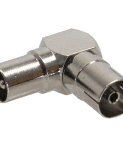 InLine® Antenne Koaxial Verbinder Stecker / Buchse, 90° gewinkelt, Metall
